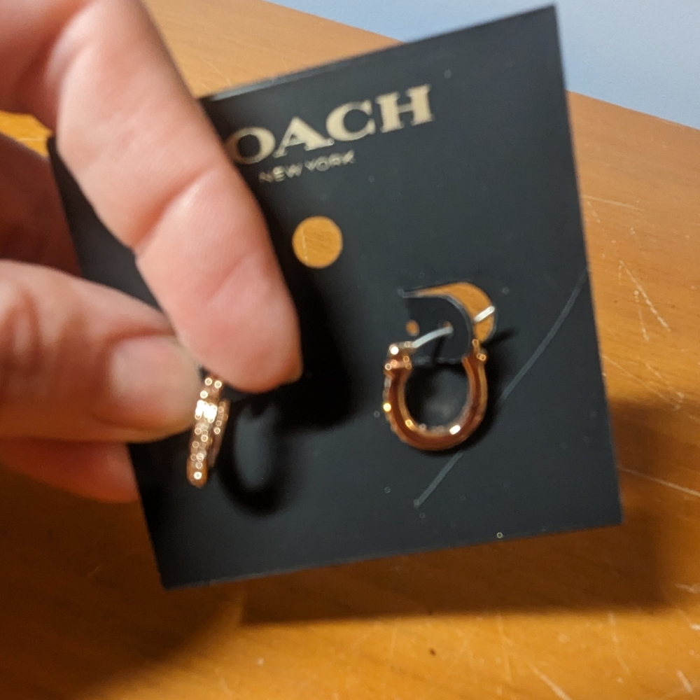 Coach Rose Gold Hoops Earrings